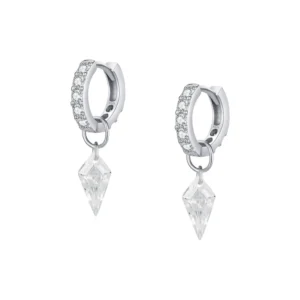 RENSINO S925 Pure Silver Light Luxury Temperament Simple Personality Dynamic Design Pendant Earrings High end Romantic Jewelry