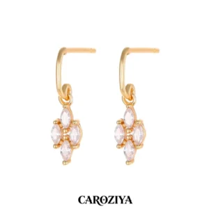RENSINO S925 Pure Silver Retro Diamond Shaped Earrings Shiny Zirconia French Elegant Mini Exquisite Ear Jewelry for Women