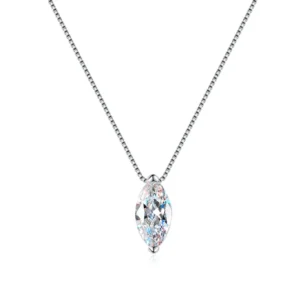 RENSINO S925 Silver Horse Eye Moissanite Necklace Daily Wear And Festive Jewelry Gift For Christmas Halloween Thanksgiving