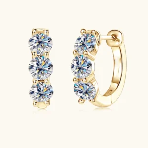 RENSINO S925 Silver Moissanite Earrings Elegant Daily Wear Jewelry Gift