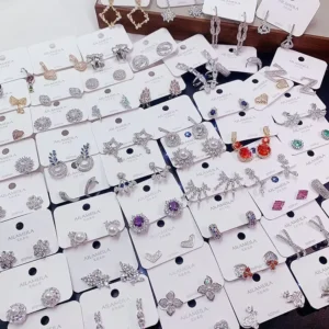 RENSINO S925 Silver Needle Micropaved Diamond Super Flash Zircon Stud Earrings for Women Sparkling Shiny Zircon Earring Jewelry