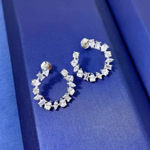 RENSINO S925 Silver Shaped Earrings Simple and Fashionable European and American Style Ins Network Red Selling Jewelry