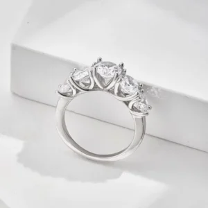 RENSINO S925 Sterling Silver 3.6 Carat Moissanite Five Star Ring Classic Fashion High End Luxury Couple Model