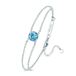 RENSINO S925 Sterling Silver Bracelet Valentines Day Gift for Girlfriend Best Friend Birthday Birthstone Jewelry
