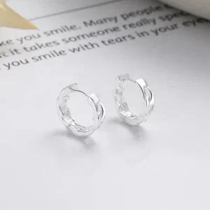 RENSINO S925 Sterling Silver Chain Earrings Unique Creative Trendy Ear Cuffs European American Instagram Style Niche Design