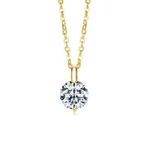 RENSINO S925 Sterling Silver Chain High End Moissanite Pendant Mermaid’s Tears Necklace