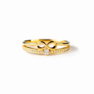 RENSINO S925 Sterling Silver Double Row Infinity Ring Lucky 8 Jewelry for Women Sparkling Zirconia Rings Service Factory Outlet