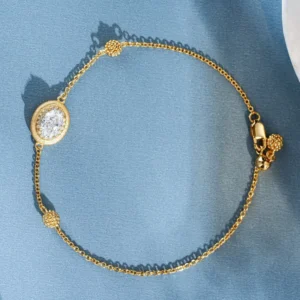 RENSINO S925 Sterling Silver Electroplated Bracelet For Women Ice Flower Reddish 5A Zircon Chain Bag Bottom High Quality