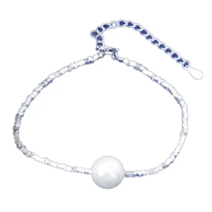 RENSINO S925 Sterling Silver Elegant High-End European American Style Luxurious Cross-Border Bracelet Fragmented Silver Pearl for Women