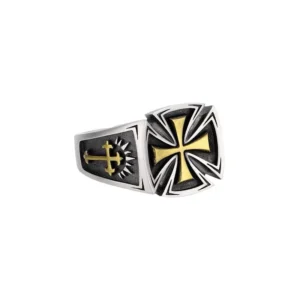 RENSINO S925 Sterling Silver Fashion Jewelry Rings Delicate Gold Plated for Men Gift