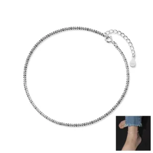 RENSINO S925 Sterling Silver Gypsophila Anklet for Women Design Niche Sexy Foot Nude Chain Foot Ornament Anklet Bracelet Foot Jewelry