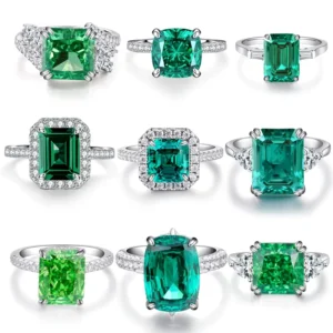 RENSINO S925 Sterling Silver Heart Shape Rose Cut Zircon Ring for Girls High School Wood Color Channel Setting