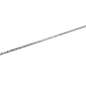 RENSINO S925 Sterling Silver Link Chain 2.5mm Rhodium Plated Unisex Necklace