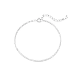 RENSINO S925 Sterling Silver Luxurious Sparkly Cauliflower Chain Bracelet Anklet Adjustable for Women
