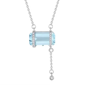 RENSINO S925 Sterling Silver Natural Crystal Four Leaf Clover Necklace for Women Custom Color Box