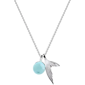 RENSINO S925 Sterling Silver Necklace Korean Fashion Man Fish Foam Clavicle Chain Female Short Temperament Silver Jewelry