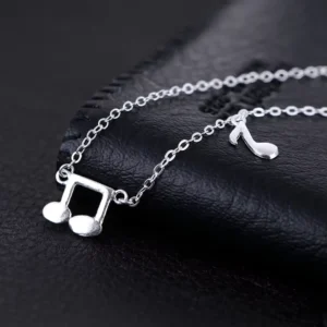 RENSINO S925 Sterling Silver Necklace With Rhodium Plating Korean Fashion Style Zircon Stone Brushed Design For Engagement