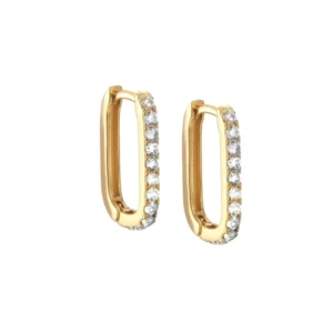 RENSINO S925 Sterling Silver Oval Micro inlaid Zircon Trend Earrings Jewelry