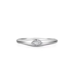 RENSINO S925 Sterling Silver Platinum Plated Engagement Gift Moissanite Ring Simple Personalized Joint Ring Cool Hand Jewelry