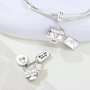 RENSINO S925 Sterling Silver Rhodium Plated Classic Pendant Zircon Seawater Pearl Heart Shape Women Everyday Wear Jewelry