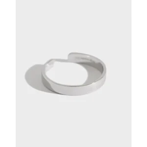 RENSINO S925 Sterling Silver Ring for Women Simple Ring Jewelry
