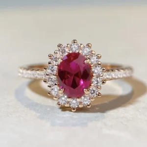 RENSINO S925 Sterling Silver Ruby Diamond Ring 18k Gold Plated Marquise Cut Aquamarine Zircon Ring