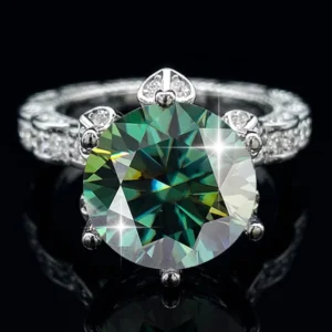 RENSINO S925 Sterling Silver Vvs D Color 5 Carat Moissanite Flower Ring for Women Proposal Engagement Wedding Bands
