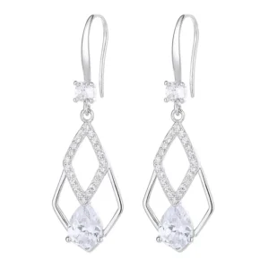 RENSINO S925 Sterling Silver Women’s Micro Set Zircon Diamond Charm Fashion Ear Hanger Jewelry