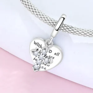 RENSINO S925 Sterling Silver Zircon Cute Religious Symbol Series Setting Charm Pendants Women Classic Everyday Wear Certified