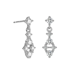 RENSINO S925 Sterling Silver with Zirconia Diamond Earrings for Women Light Luxury Dynamic Fashionable and Versatile Earrings