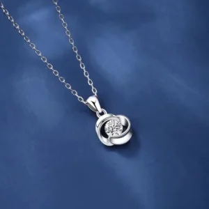 RENSINO S925 True Love Rose Necklace Female Ins Niche Design Rose Necklace