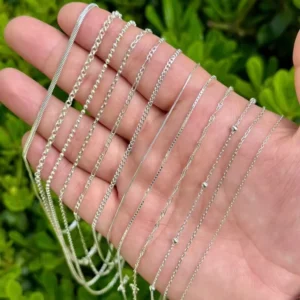 RENSINO SC Cuban Link Chain Necklace Italian Sterling Silver Chain Necklace Gold Cadena De Plata 925 Silver Chain