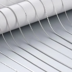 RENSINO SC S925 Silver Custom Link Chain Necklace Cross Ball Bead Snake Bone Box Tennis Melon Seed Chain Necklace Collection