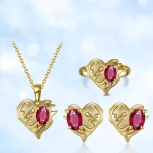 RENSINO SGM 7 Original Design Jewelry 925 Sterling Silver Gem Stone Necklace Crystal Natural Gemstone Garnet Jewelry Set