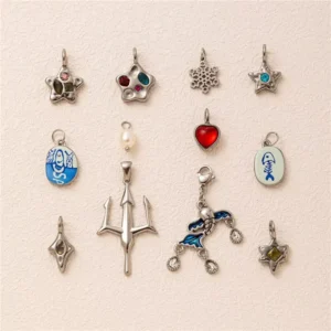 RENSINO SH59 Silver Tone Stainless Steel Star Heart Zirconia Charms Pendants for Wholesales