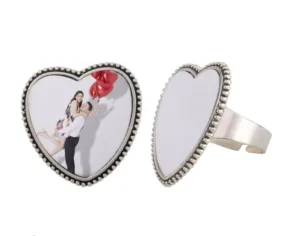 RENSINO SL13 Heart Silver Sublimation Ring Blank Custom Finger Ring Jewelry