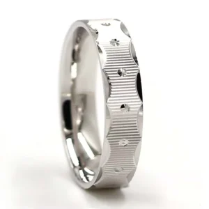 RENSINO SR0006 Simple 925 Sterling Silver Men Wedding Ring