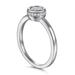 RENSINO Selling Jewelry 925 Sterling Silver Rhodium Plated Zirconia Adjustable 925 Sterling Silver Rings Solitaire Ring