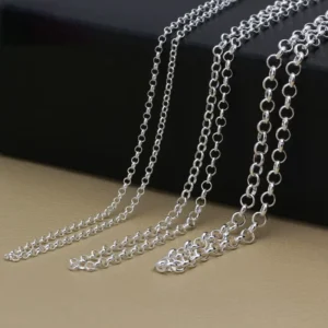 RENSINO Selling New 925 Sterling Silver Figaro Chain Necklace for Women and Men Diamond Cut Chain Figaro Necklace