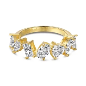 RENSINO Shescity S925 Sterling Silver INS Style Engagement Luxury Trendy Customized 18K Sterling Silver Rings for Women