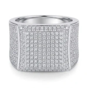 RENSINO Shimmering Zircon Stones S925 Sterling Silver Iced Out Hip Hop Statement Jewelry for Men Women Gift Factory Bulk Order