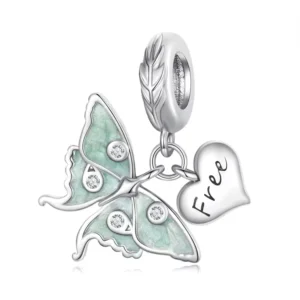 RENSINO Silver 925 Cartoon Vintage Charm Gold Plated Designer Heart butterfly Luxury Charms for Jewelry Making