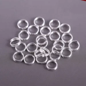 RENSINO Silver 925 Sterling Iron Double Ring for Handmade DIY Jewelry