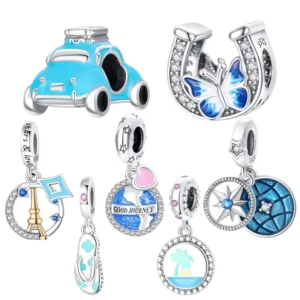 RENSINO Silver Bracelet Charms 925 Sterling Silvery Charms European Bead Jewelry for Bracelet Making Pendants Charms Silver Jewelry