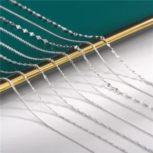 RENSINO Silver Cable Chain 18 Inches Necklace for Women