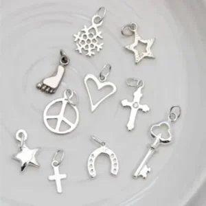 RENSINO Silver Charms Diy .925 925 Sterling Silver Charms for Jewelry Making Supplies