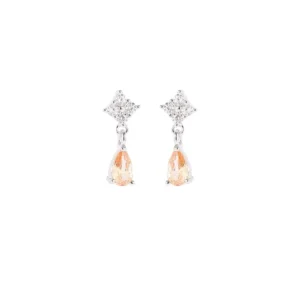 RENSINO Silver Color Ears Jewelry Fashion Women Simple Luxury Gold Plated Zircon Water Drop Earrings