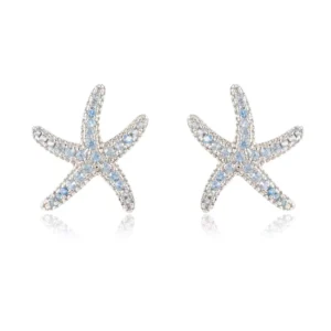 RENSINO Silver Cubic Zirconia Stud Earrings