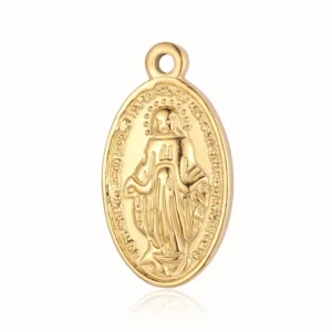 RENSINO Silver Gold Filled Small Design Virgin Marry Charm Bracelet Metal Religious Charms with Low MOQ