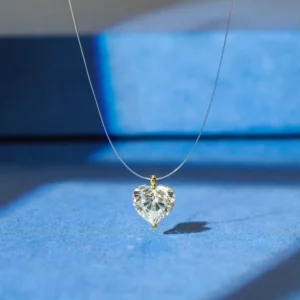 RENSINO Silver Heart Cut Zircon Pendant Necklace for Women Custom Fine Chocker Chain